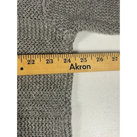 Vintage 90s Structure Sweater Mens XL Gray Crewneck Cotton/Ramie Long Sleeve - Picture 5 of 6